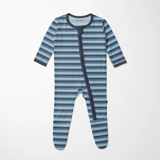 2 Way Zipper Footie | Moonlight Bay Stripe