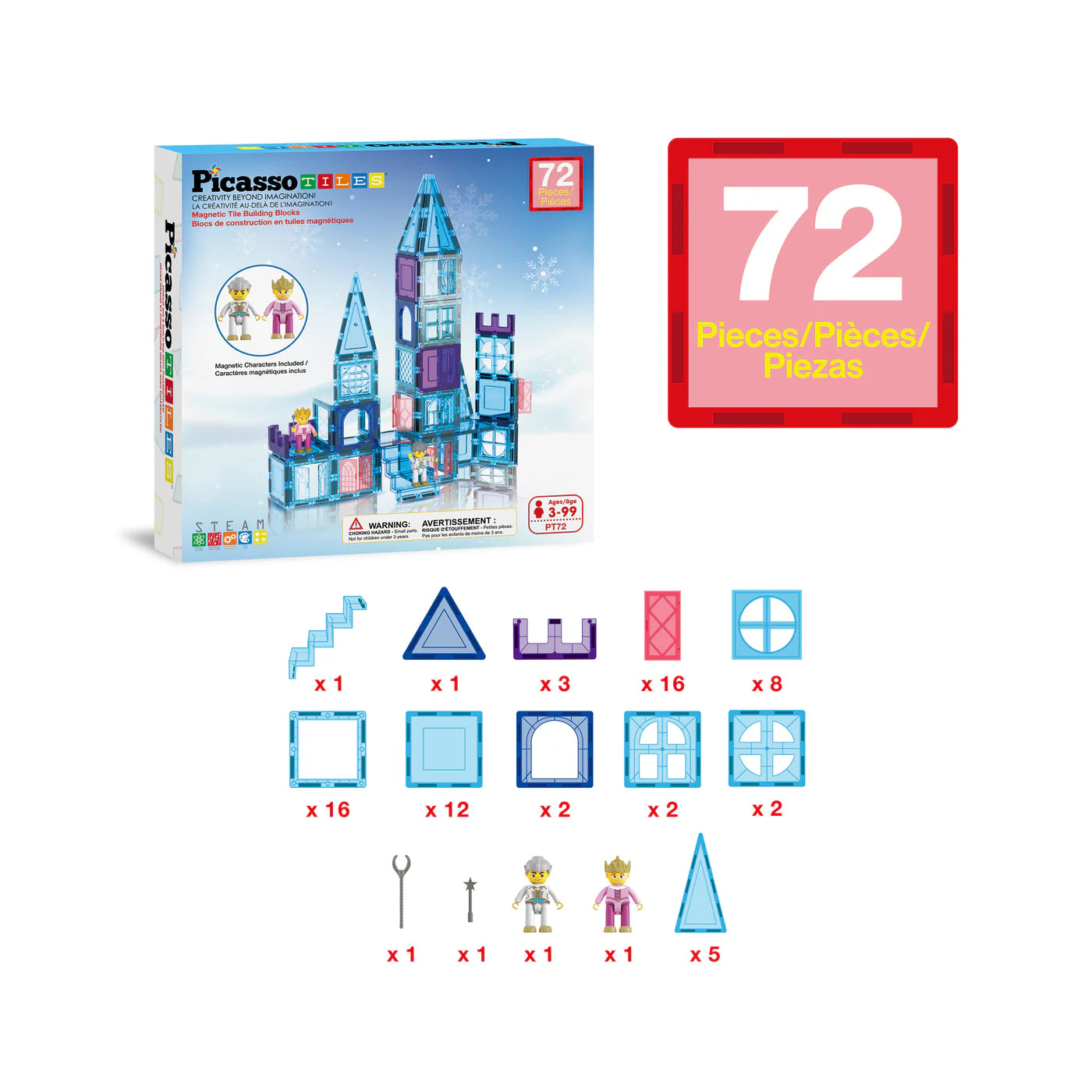 Winter Ice Castle (72pc) Magnetic Tile Set