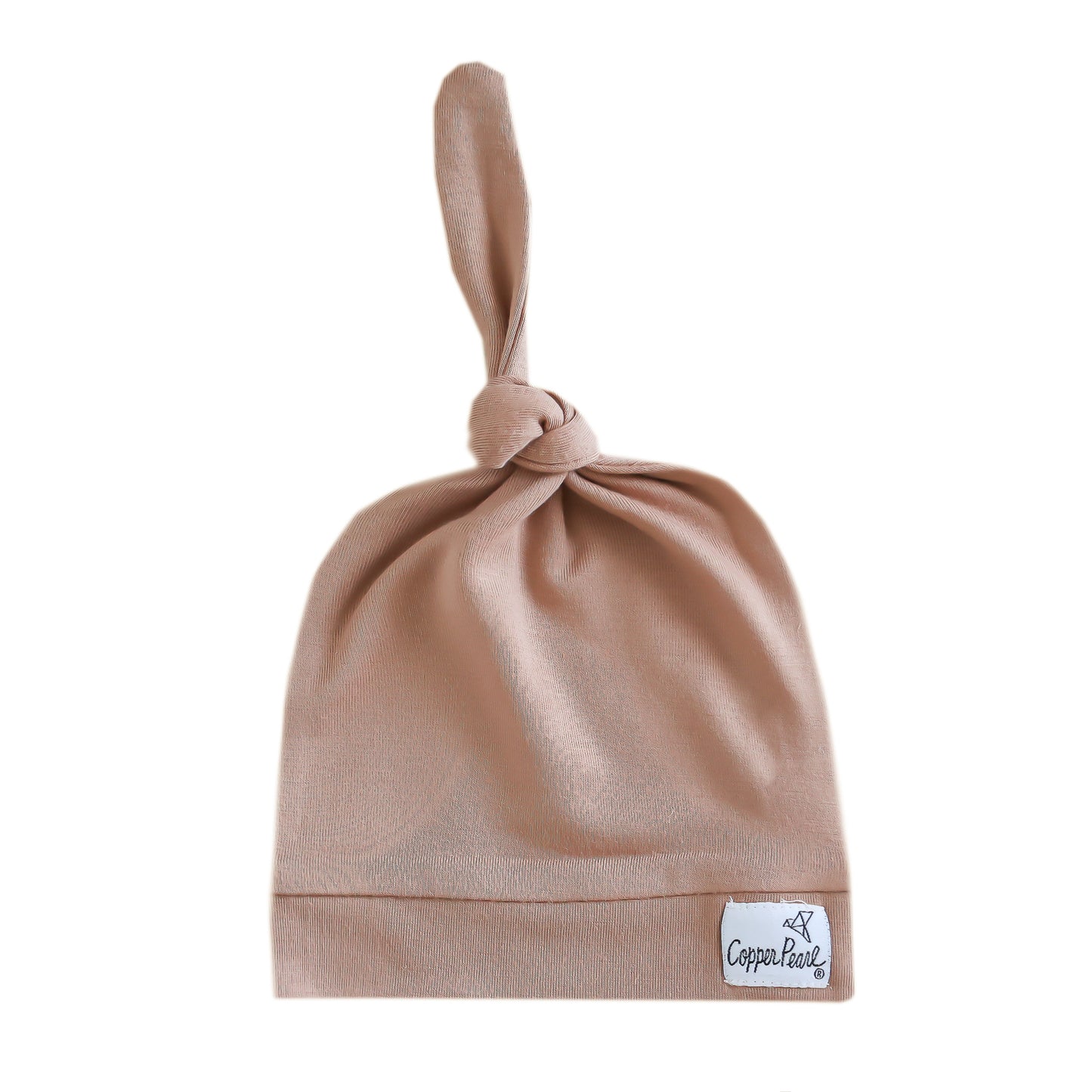 Copper Pearl Top Knot Hat 0-4mo - Pecan