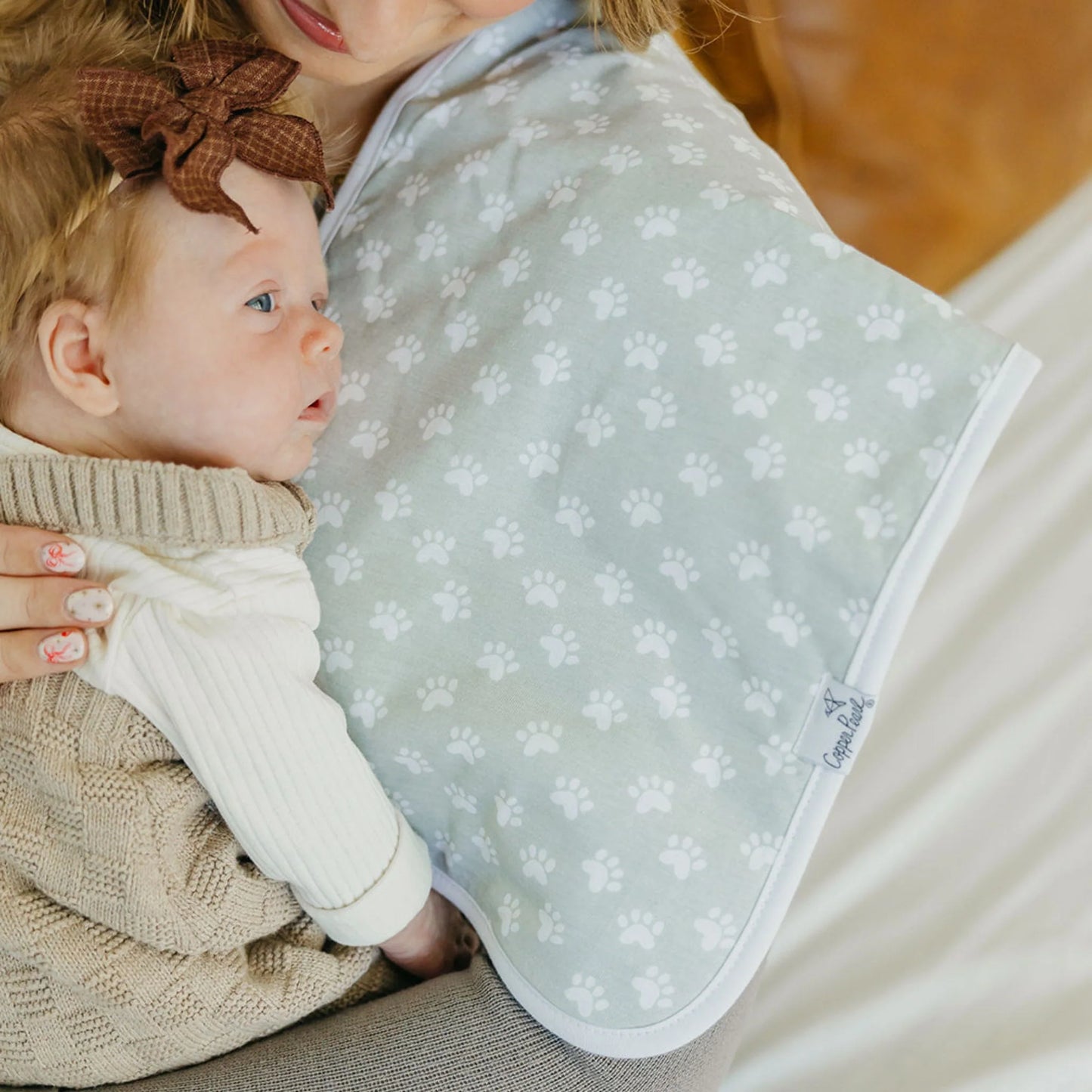 Copper Pearl Single Burp Cloth - Rufus