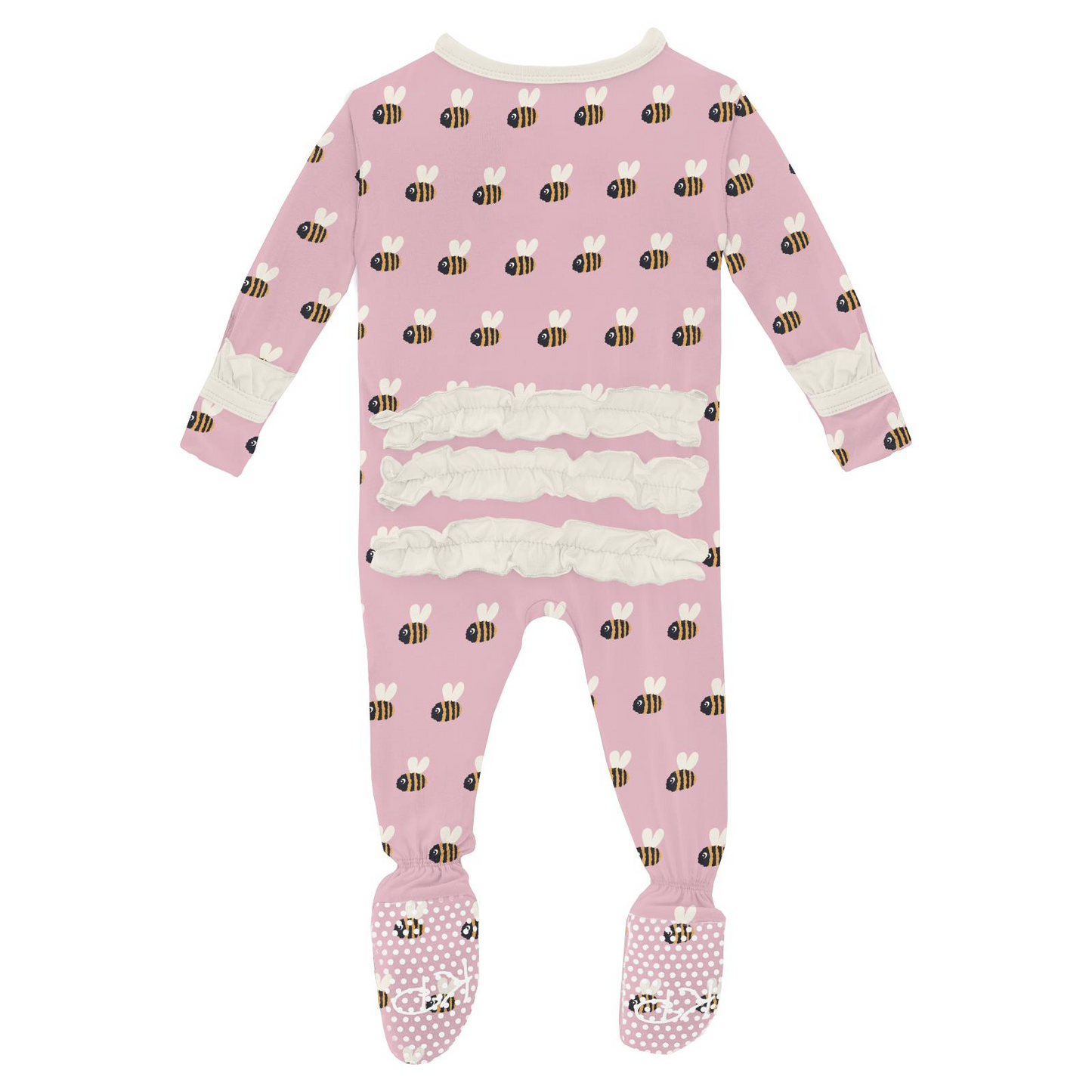 Cake Pop Baby Bumblebee Classic Ruffle Footie w/ 2 Way Zipper