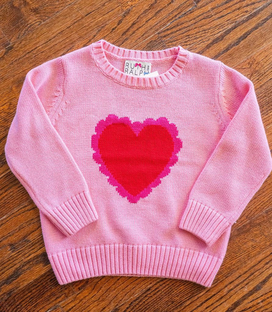 Scalloped Pink Heart Sweater