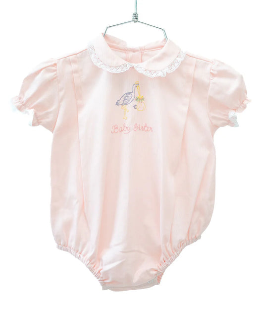 Baby Sister | Embroidered Stork Bubble