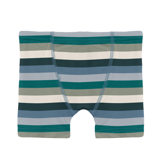 Snowy Stripe Print Boy's Boxer Brief