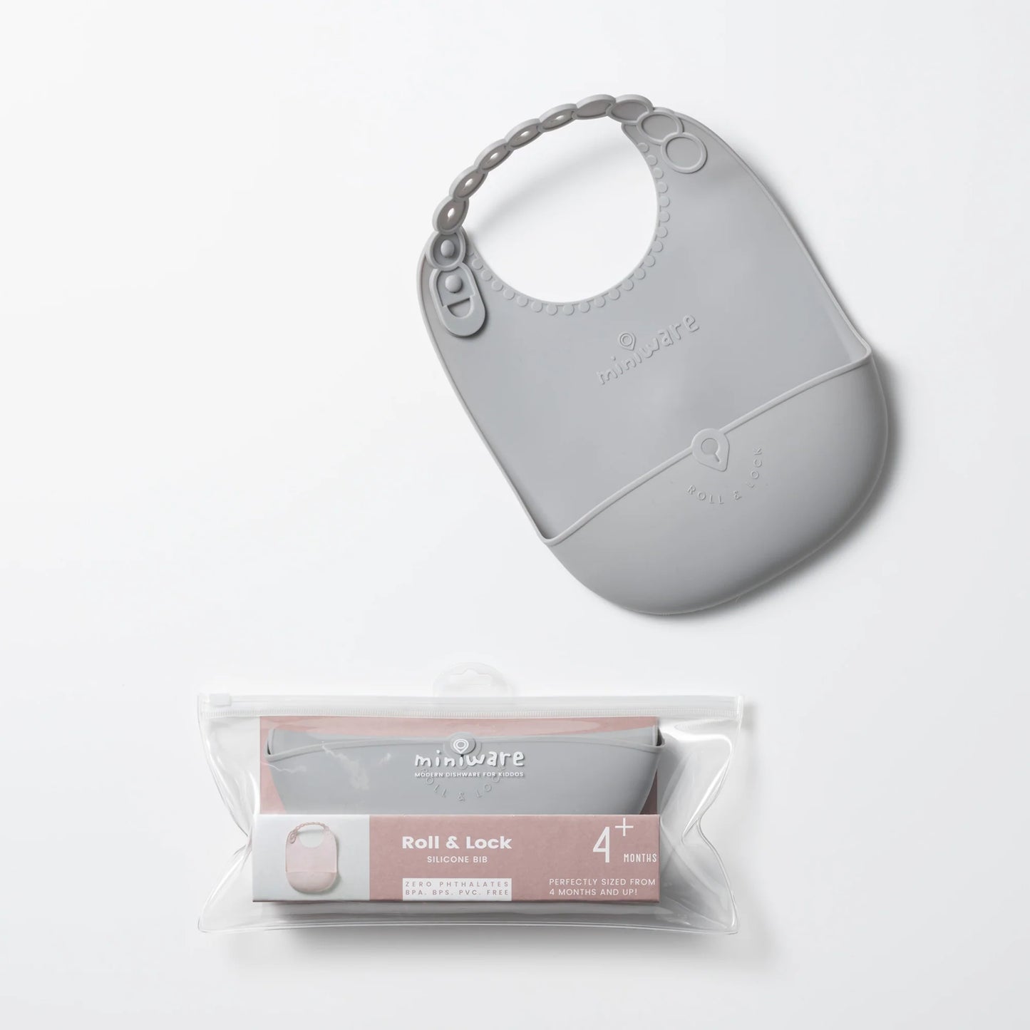 Portable Roll & Lock Silicone Bib