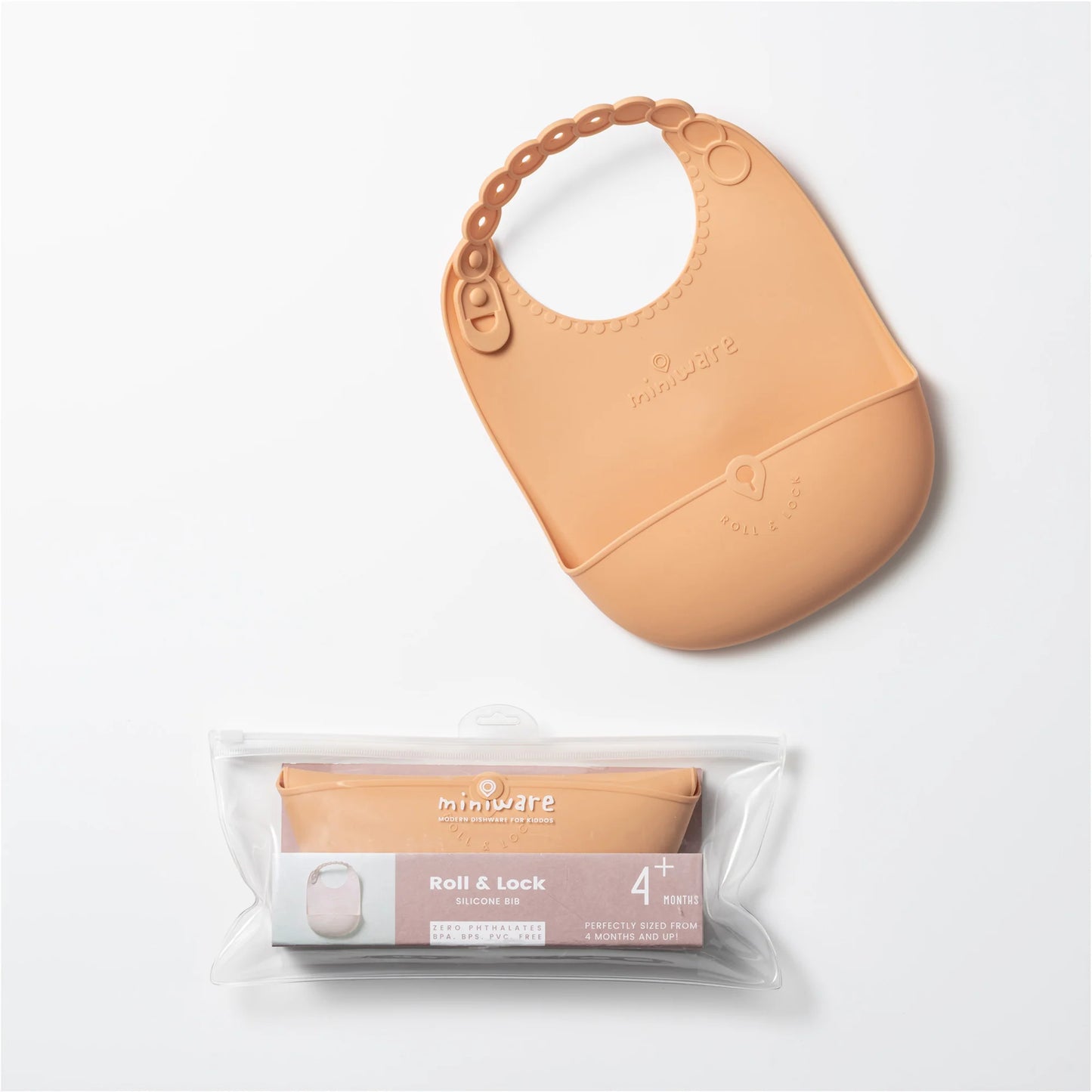 Portable Roll & Lock Silicone Bib