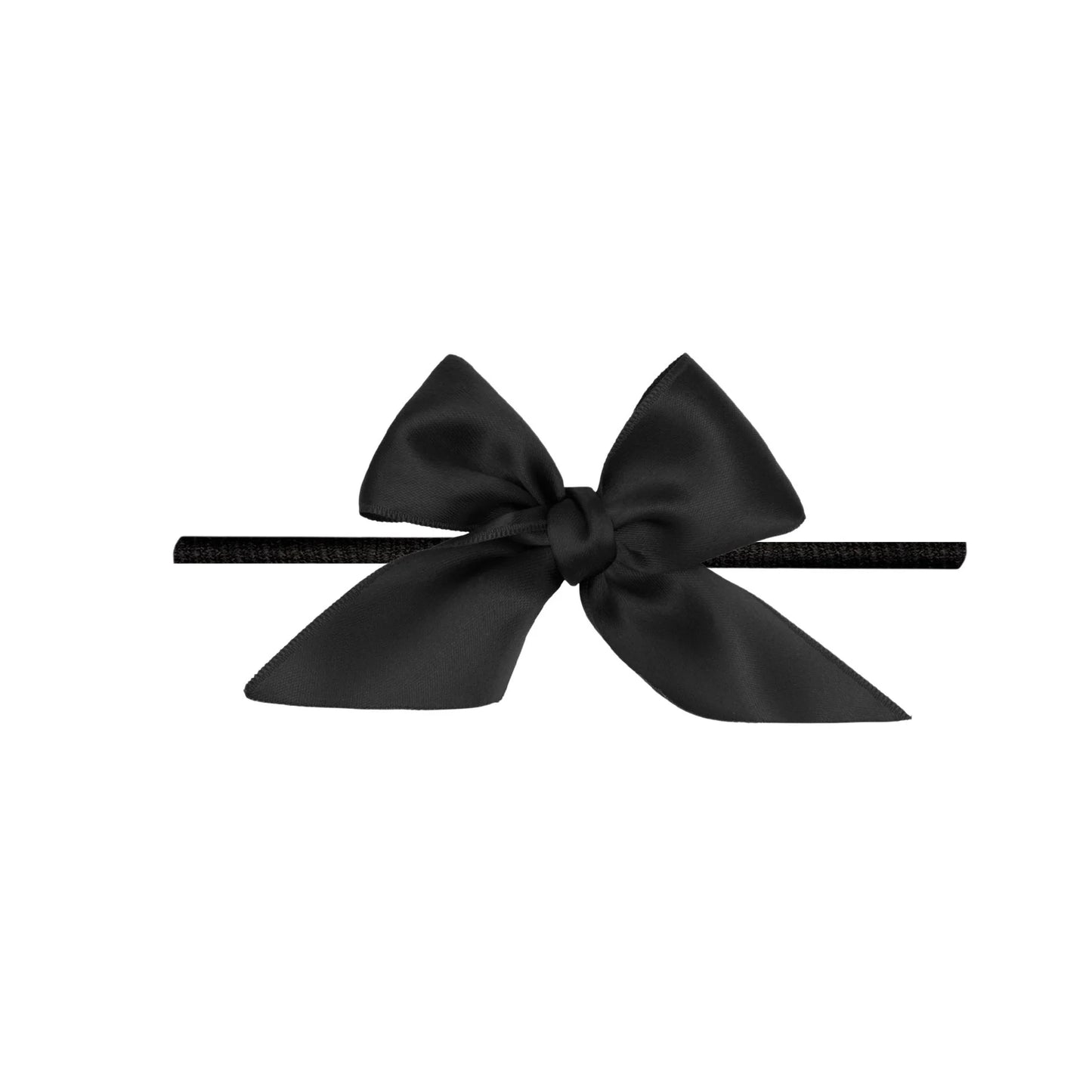 Skinny Satin Baby Headband | Black
