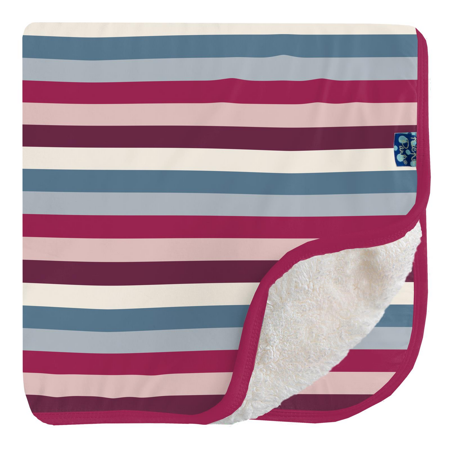 Jingle Bell Stripe Print Sherpa-Lined Stroller Blanket