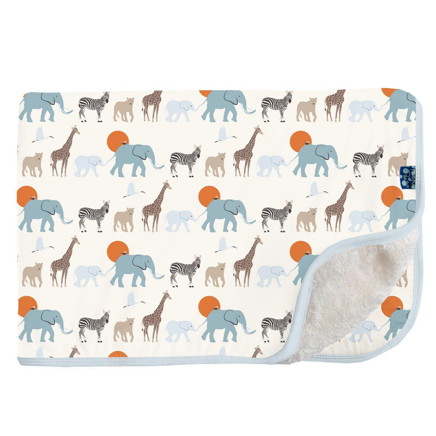 Natural Just So Animals Sherpa-Lined Stroller Blanket