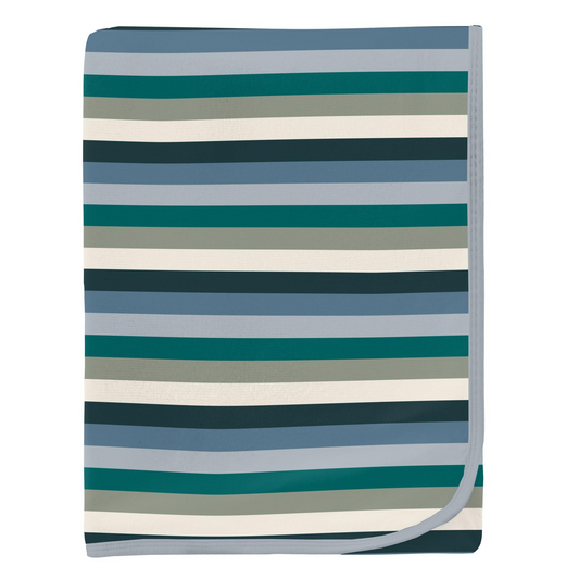 Snowy Stripe Print Swaddling Blanket