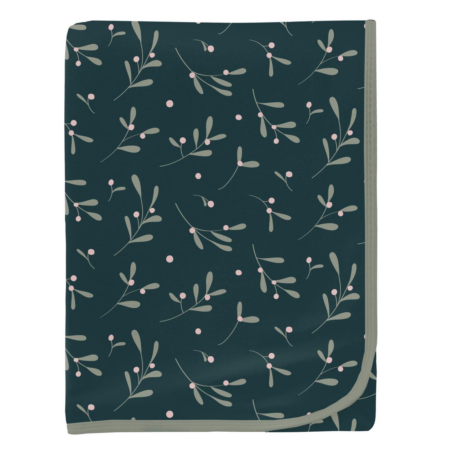 Pine Mistletoe Print Swaddling Blanket