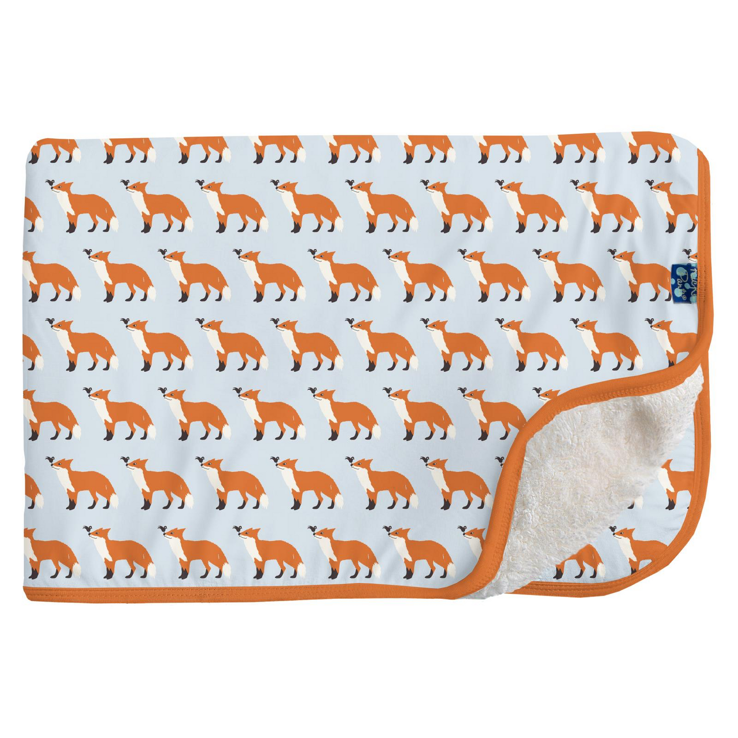 Illusion Blue Fox & The Crow Sherpa-Lined Toddler Blanket