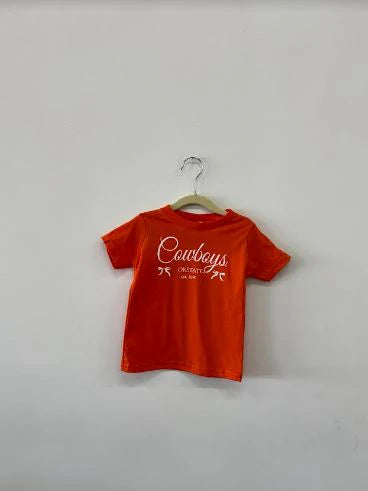 Children's OSU Cowboys Established Tee - Orange Bow