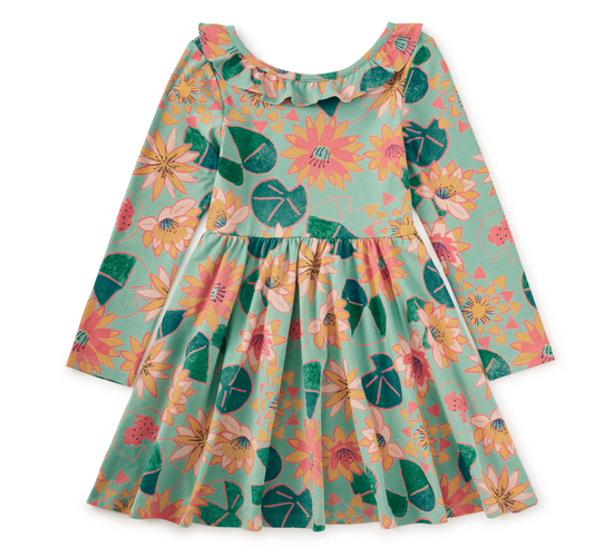 Ruffle Collar Ballet Dress - Chalk Water Lillies