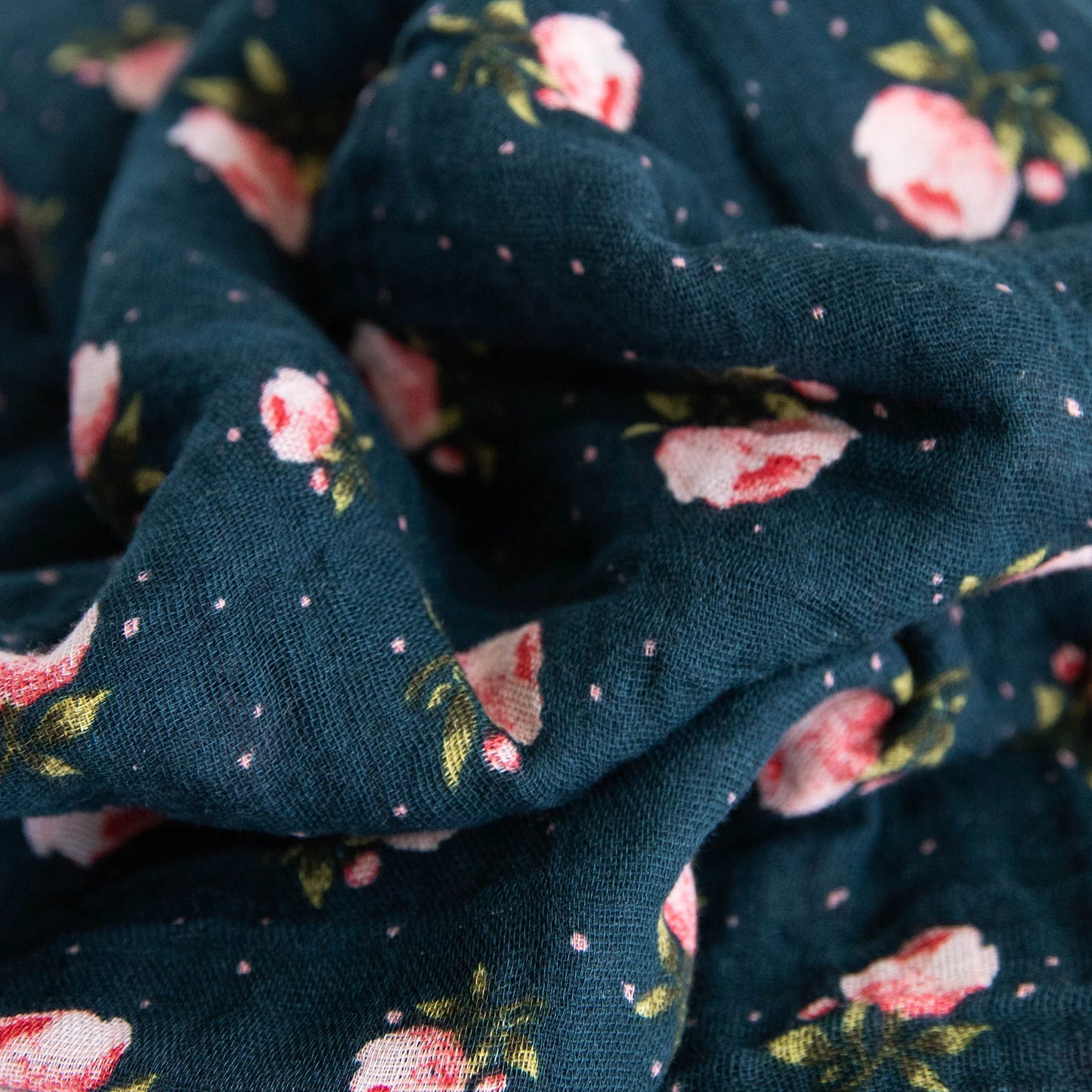 Midnight Rose Cotton Muslin Swaddle Blanket