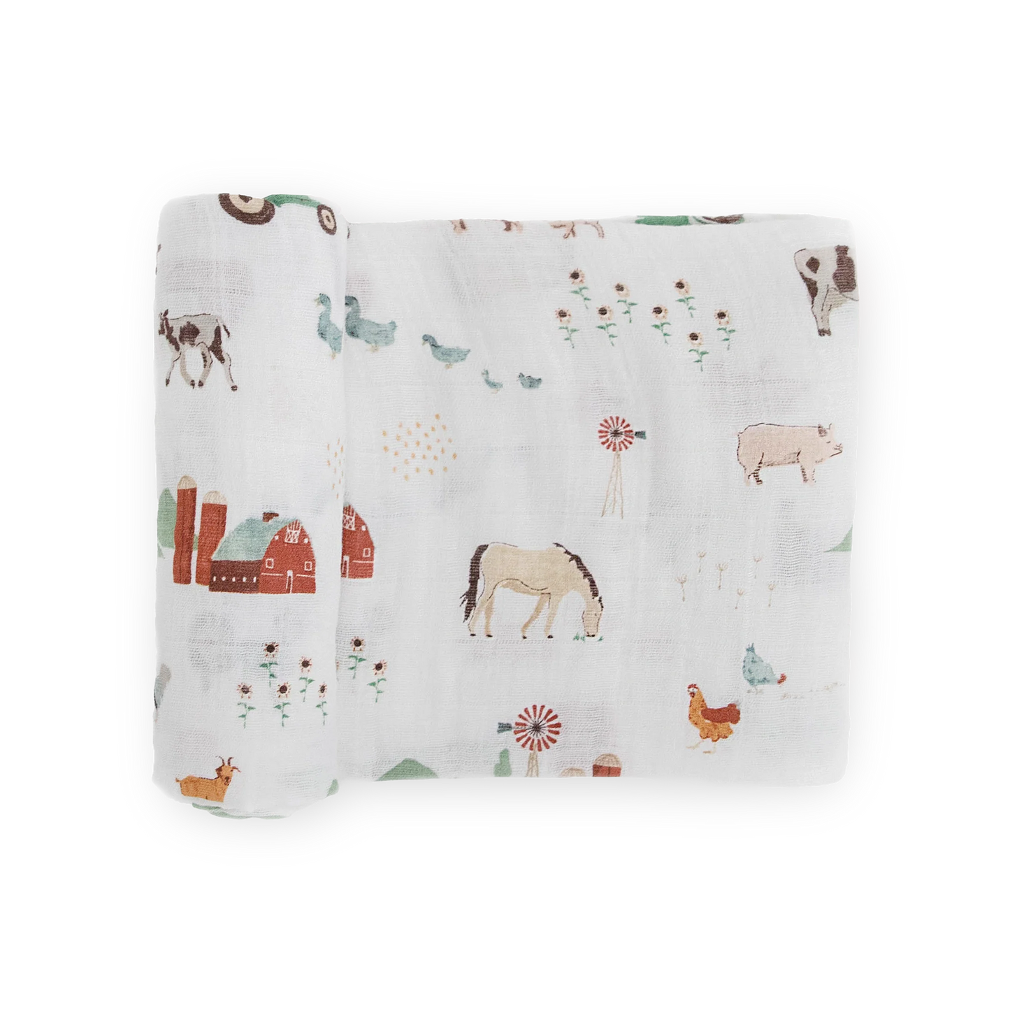 Farmyard Cotton Muslin Swaddle Blanket