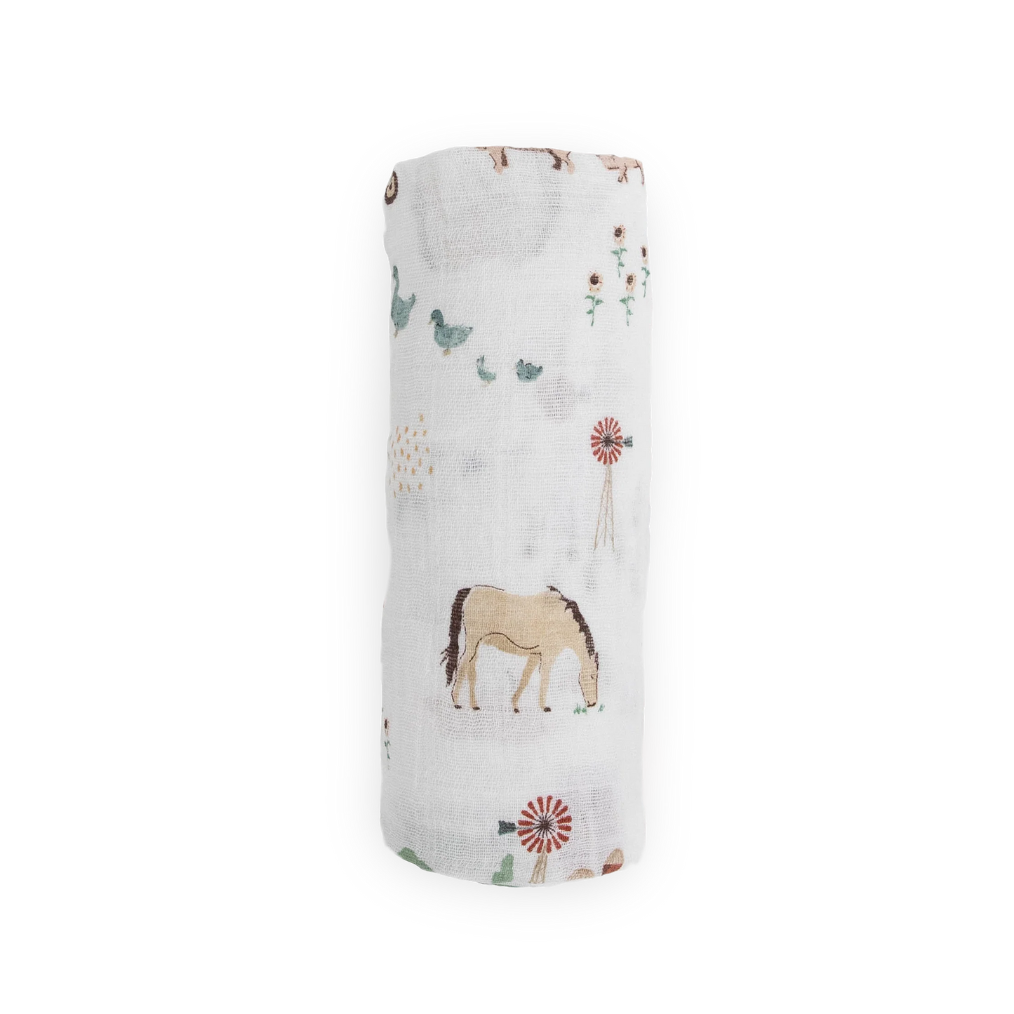 Farmyard Cotton Muslin Swaddle Blanket