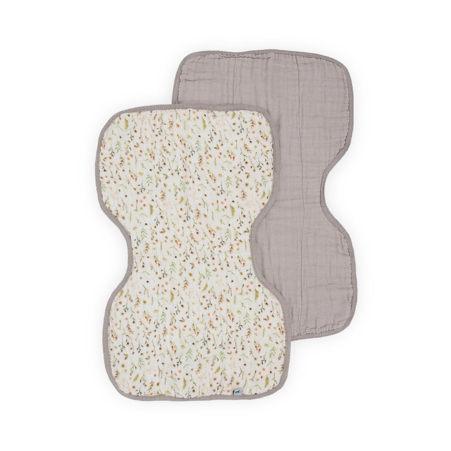 Floral Field + Driftwood Organic Cotton Muslin Burp Cloth 2 Pack