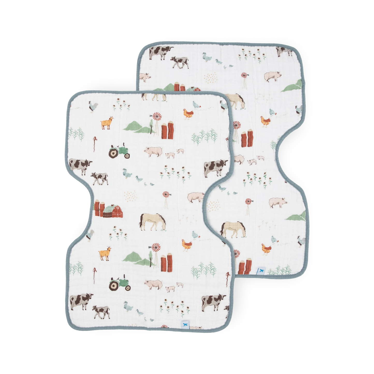 Farmyard Cotton Muslin Burp Cloth 2 Pack