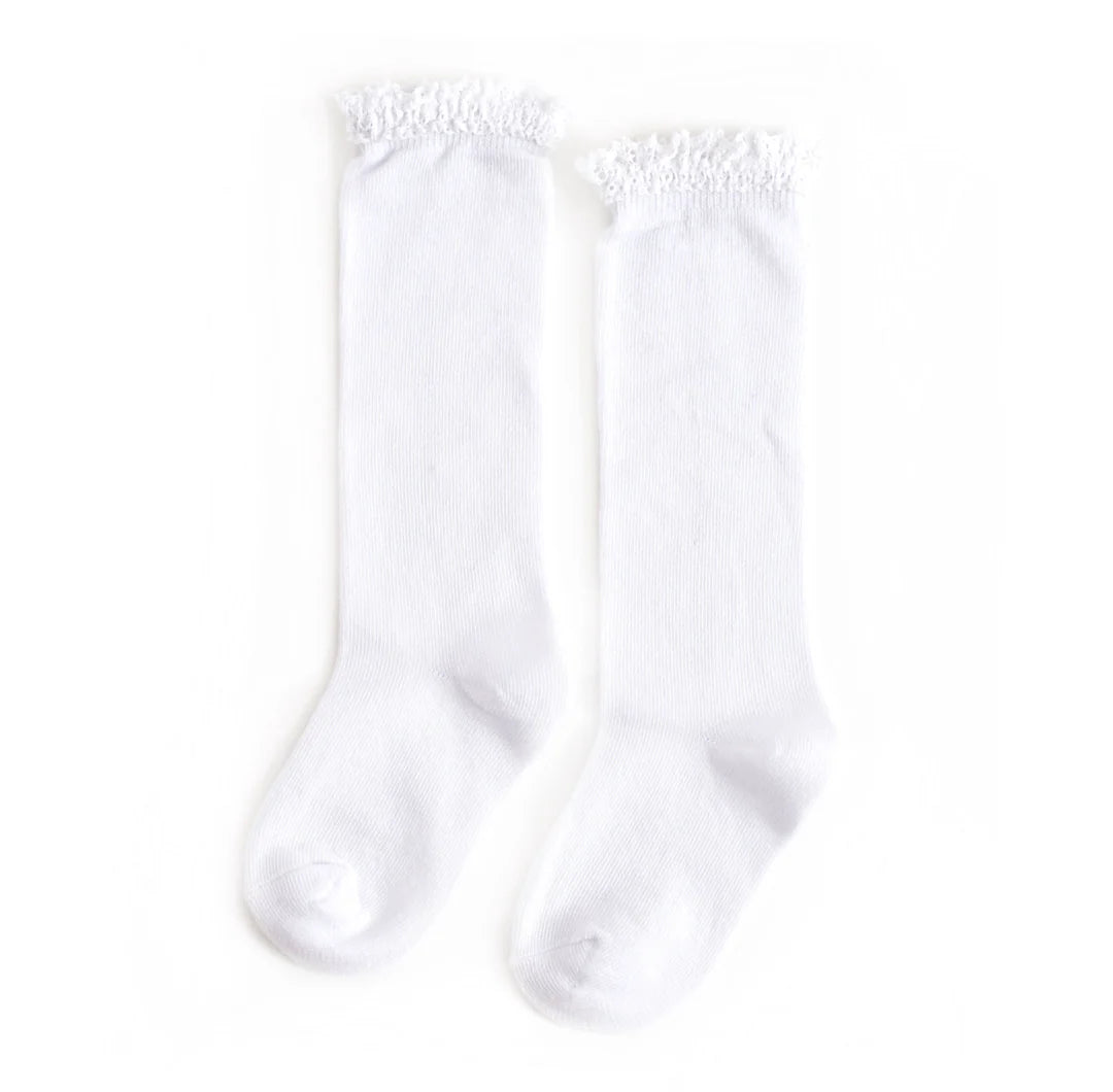 White Lace Top | Knee High Socks