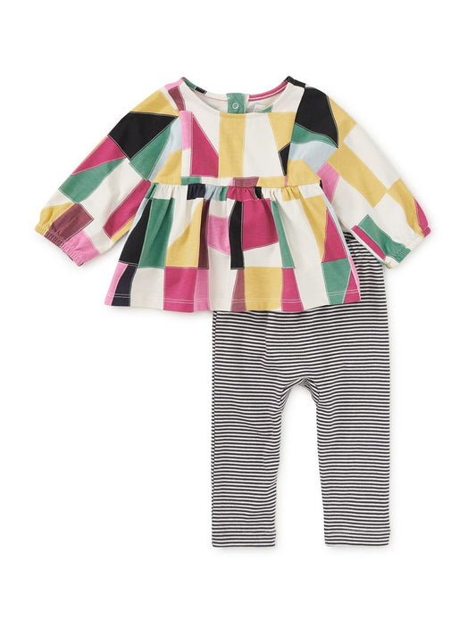 Pojagi Patchwork Boho Top & Pants Baby Set