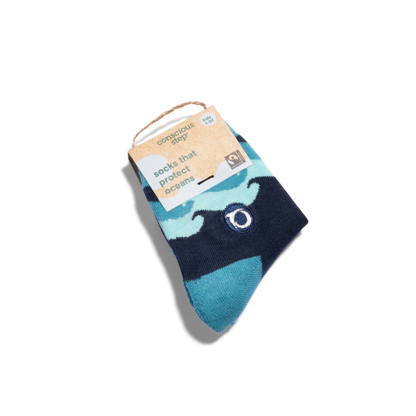 Kids Socks that Protect Oceans (blue with waves)