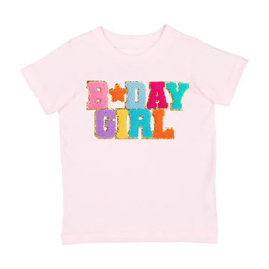 Pink Birthday Girl | Patch T-Shirt