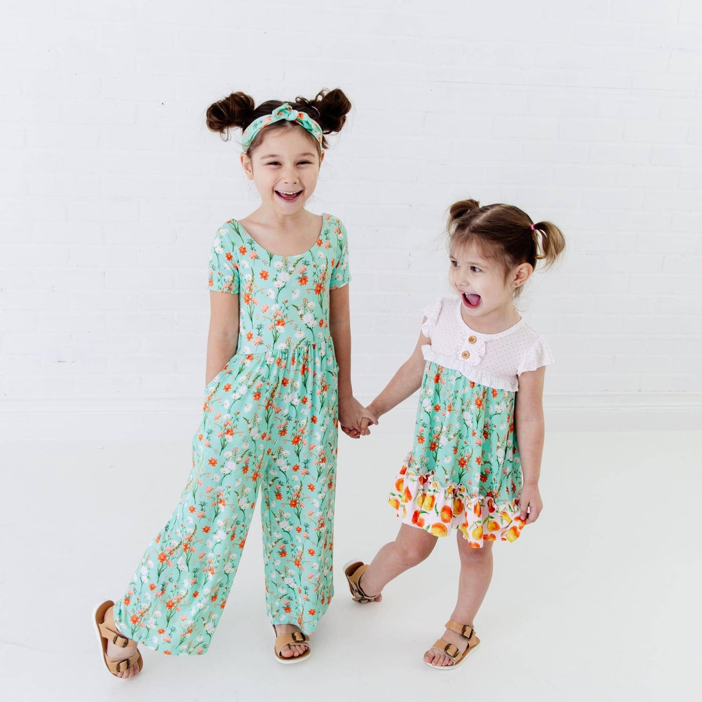 Sweet Pickings Meadow Floral Girls Bamboo Leggy Romper