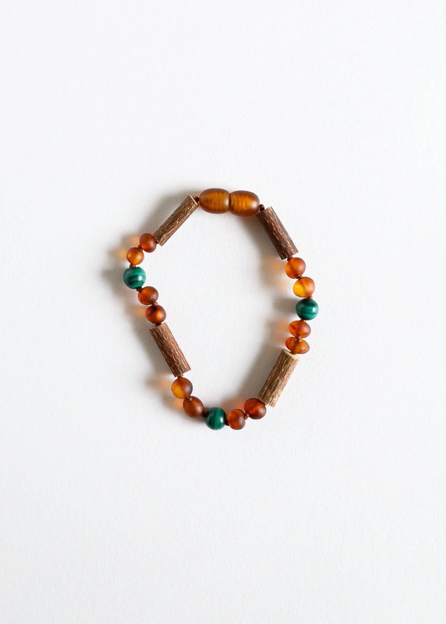 Hazelwood || Raw Amber + Malachite || Anklet or Bracelet