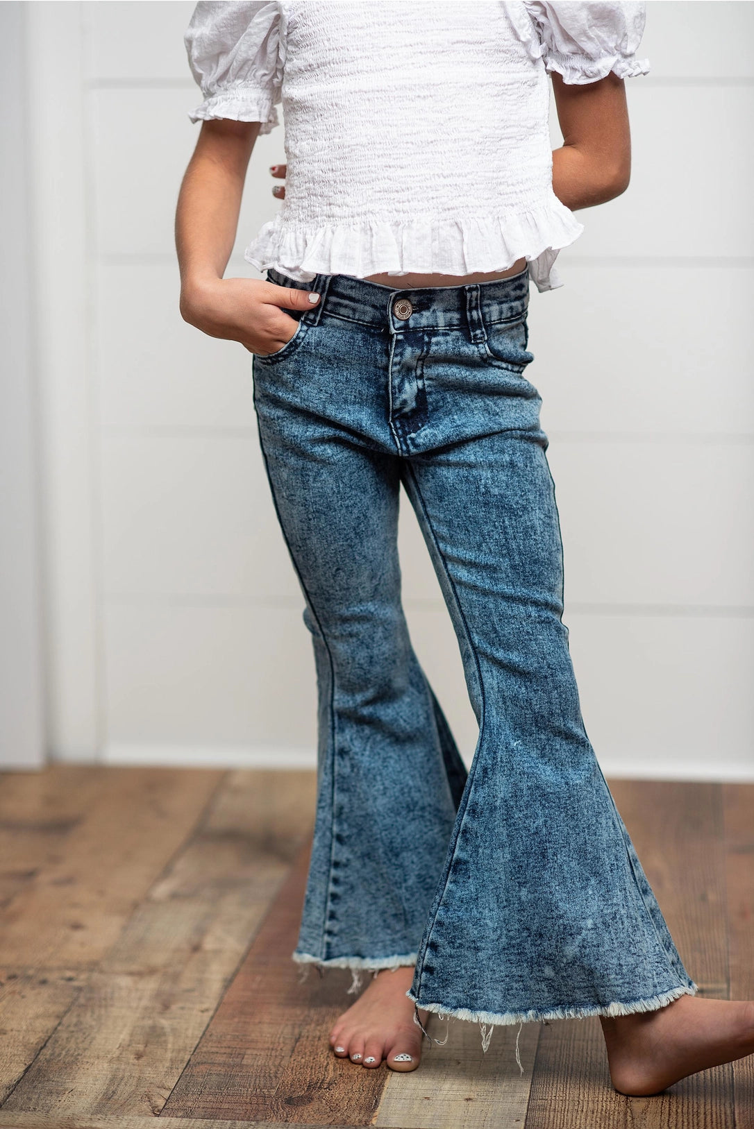 Girls Faded Flare Denim Jean – Wiggles & Giggles Stillwater