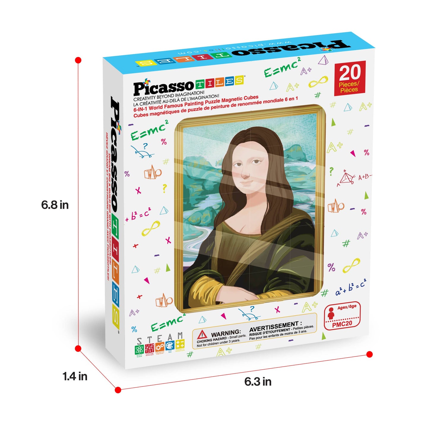 PicassoTiles 20pc (Famous Painting) Magnetic Cubes Set