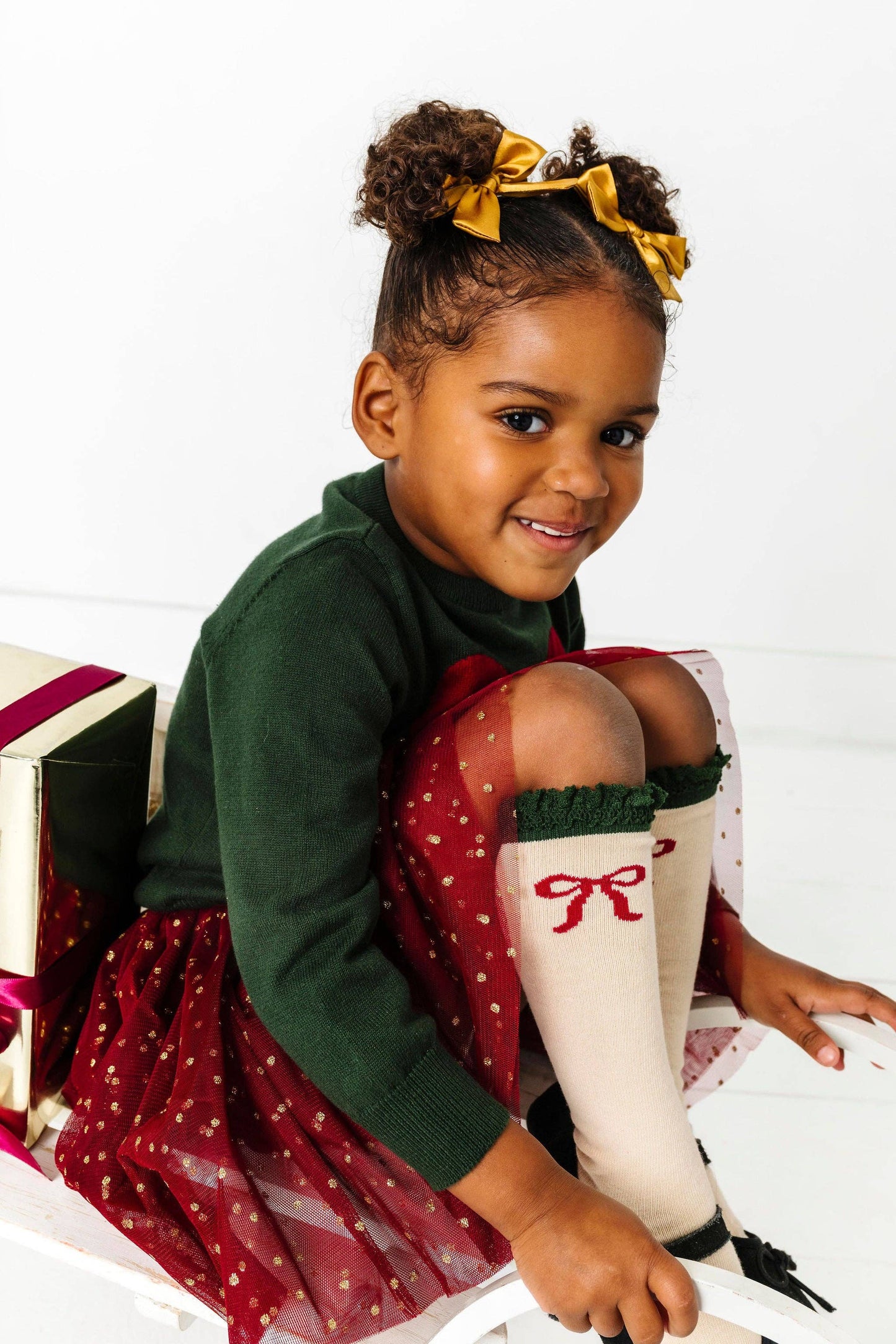 Vanilla Bow Lace Top | Knee High Socks