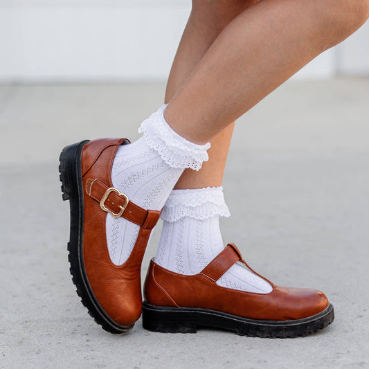 Lace Bobby Socks | White