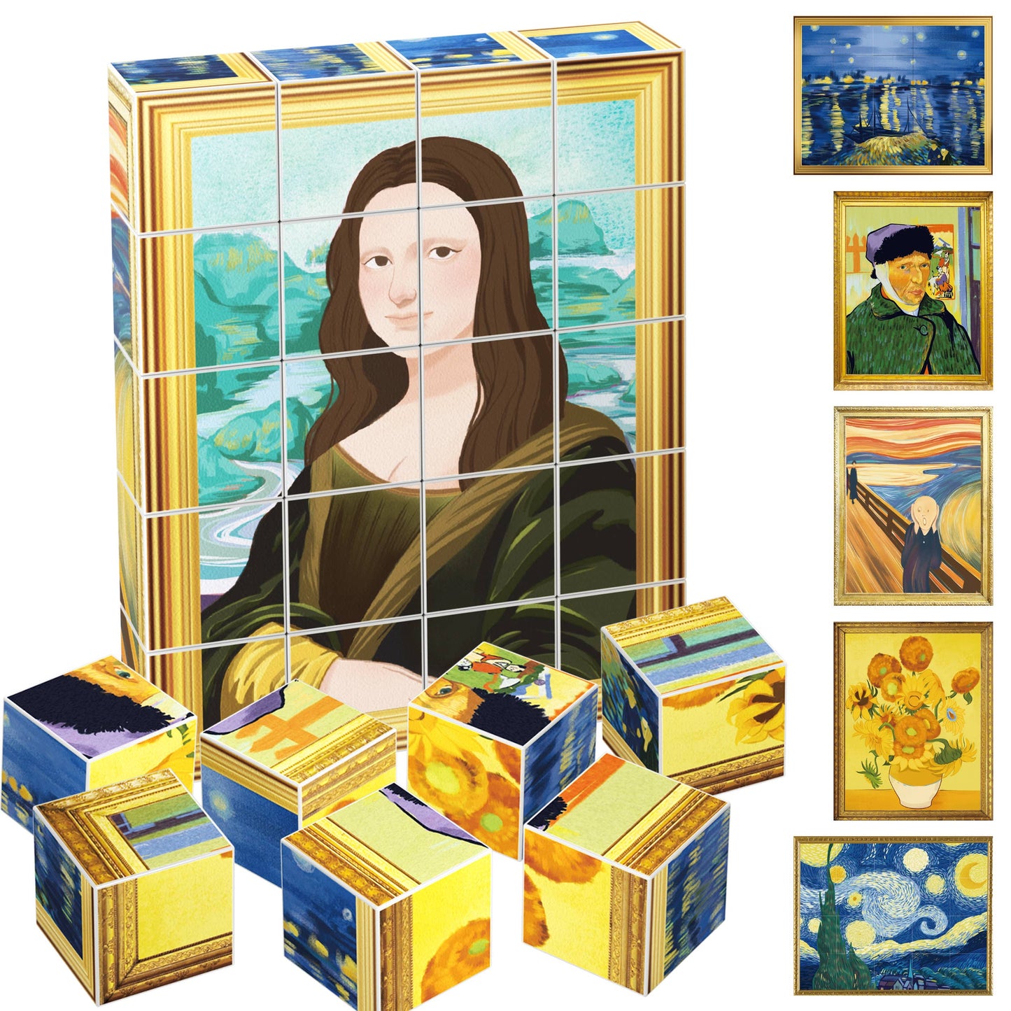 PicassoTiles 20pc (Famous Painting) Magnetic Cubes Set