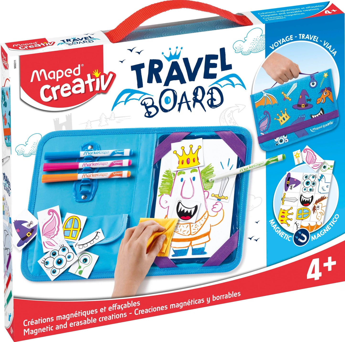 Creativ Magnetic Travel Board 21 Piece Drawing Kit in Case
