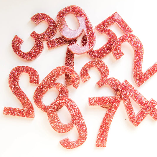 Pink Glitter Birthday Numbers