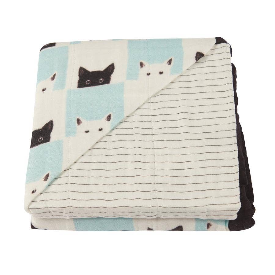 Peek-a-boo Cats and Pencil Stripe | Blanket