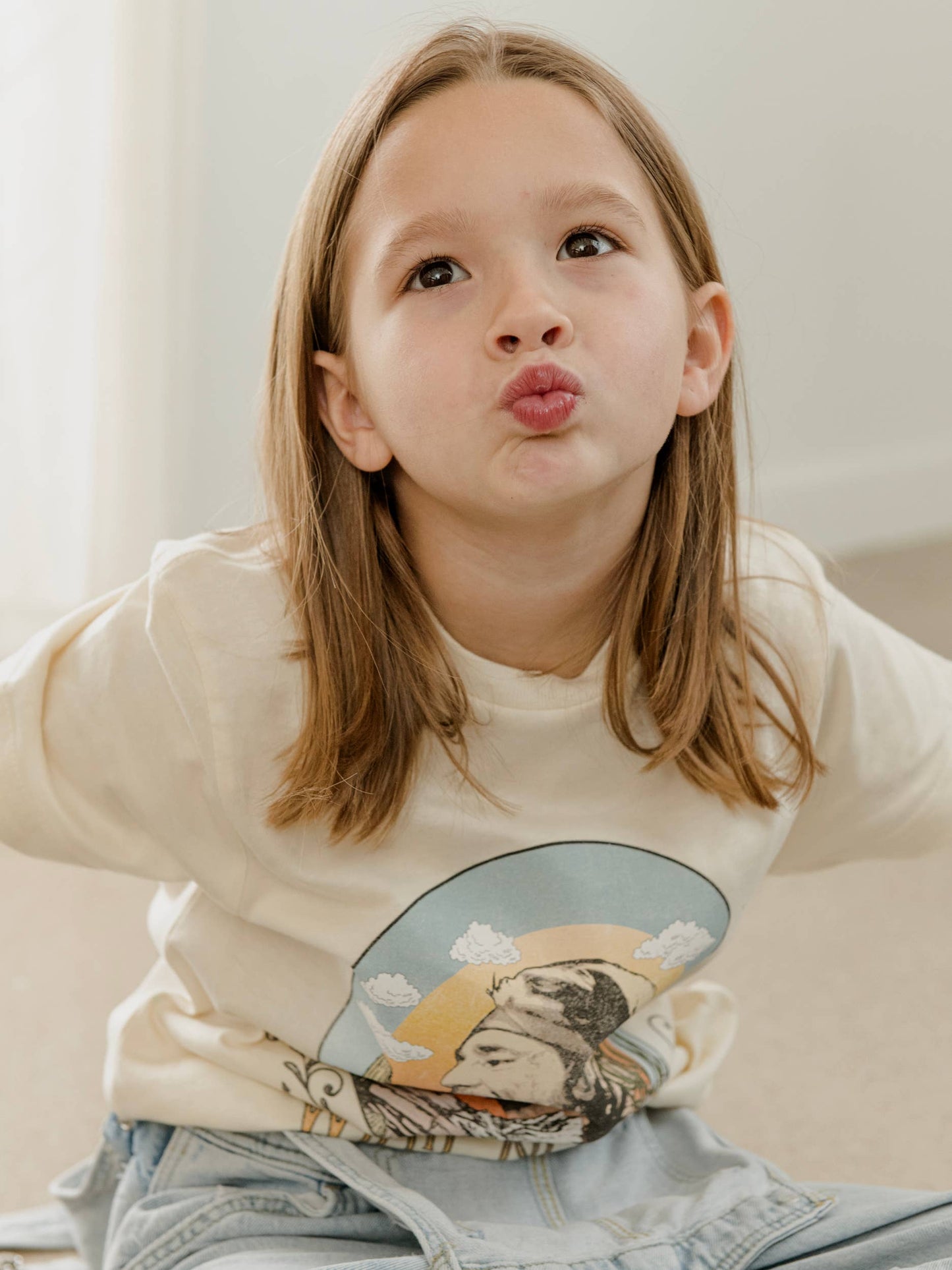 Children's Willie Nelson In the Sky Oatmeal Graphic Tee