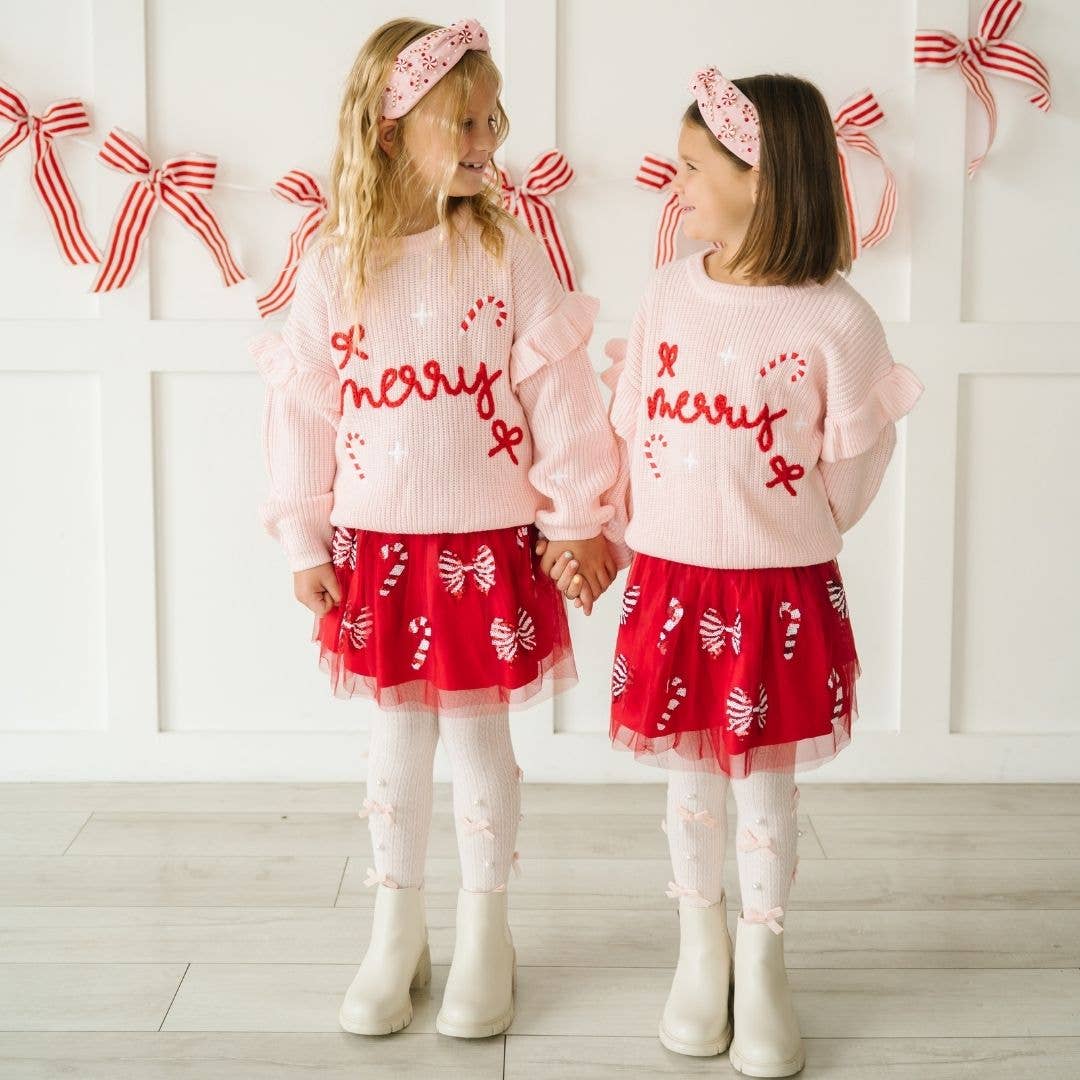 Candy Cane Coquette Sequin Christmas Tutu