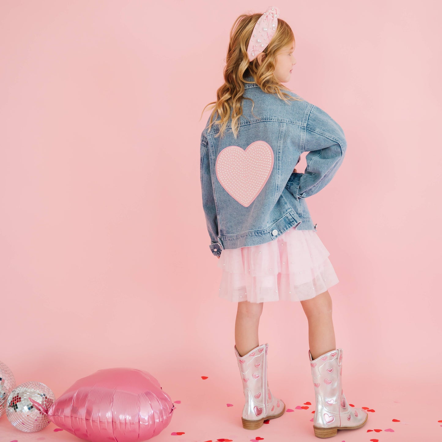 Pearl Heart Patch | Denim Jacket