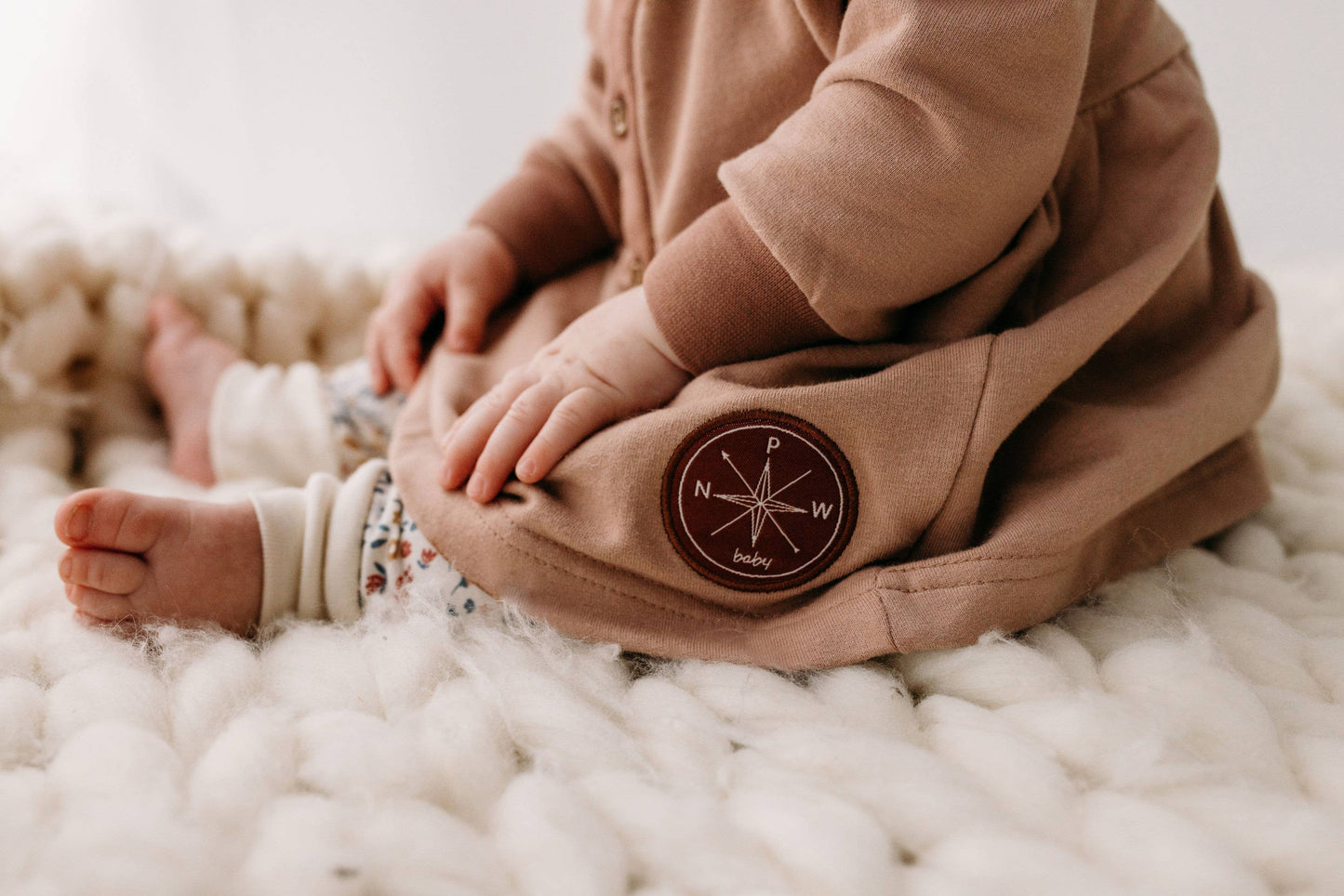 PNW Baby Button Dress- Rose