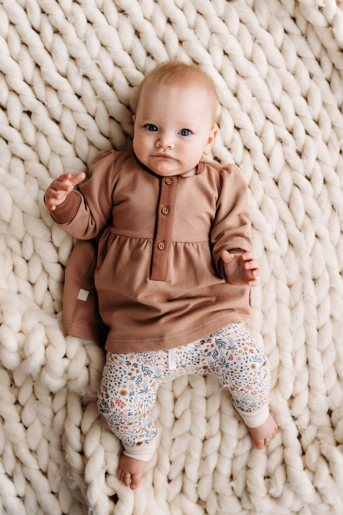 PNW Baby Button Dress- Rose