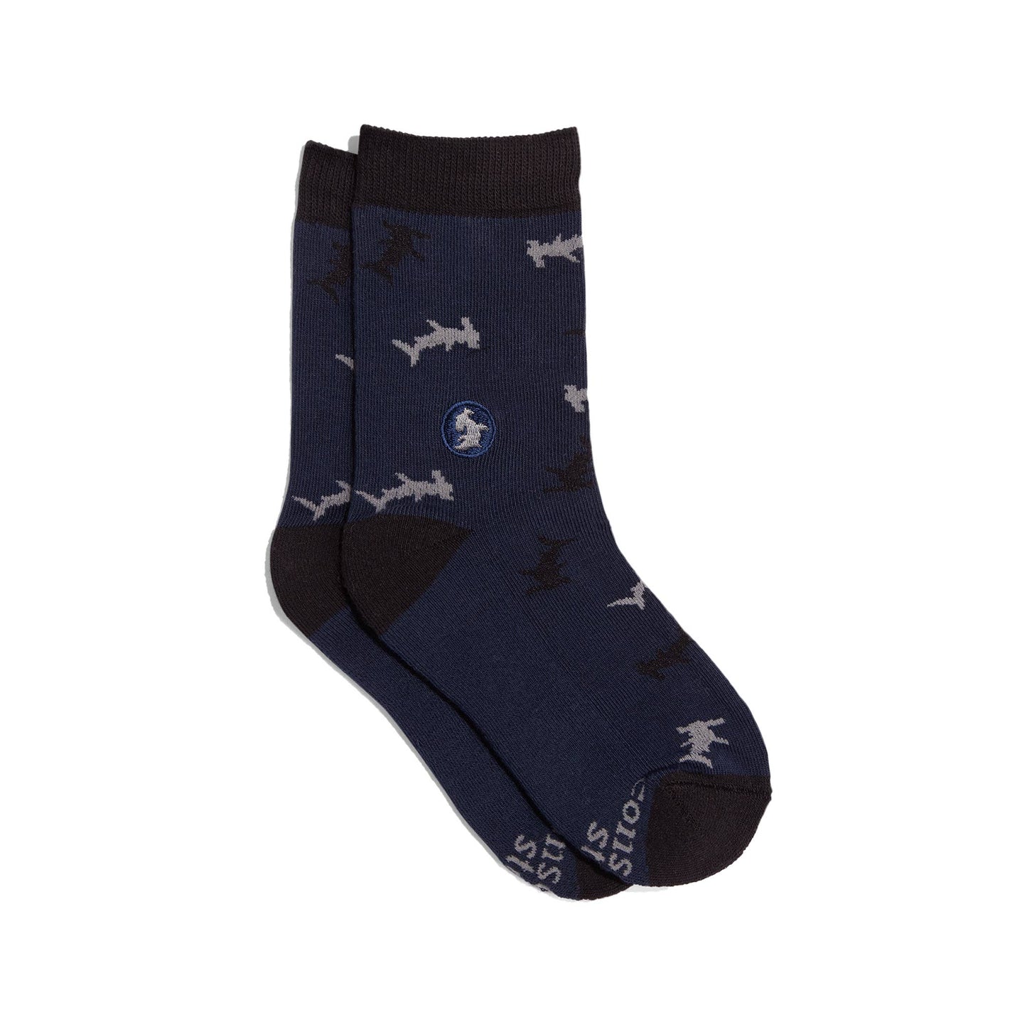 Kids Socks that Protect Sharks (dark blue with sharks)