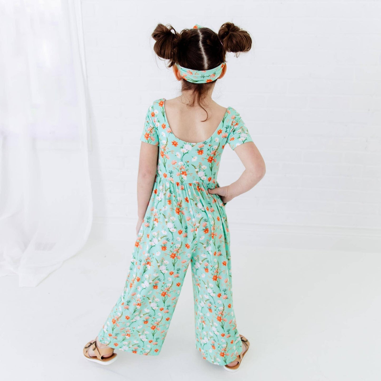 Sweet Pickings Meadow Floral Girls Bamboo Leggy Romper