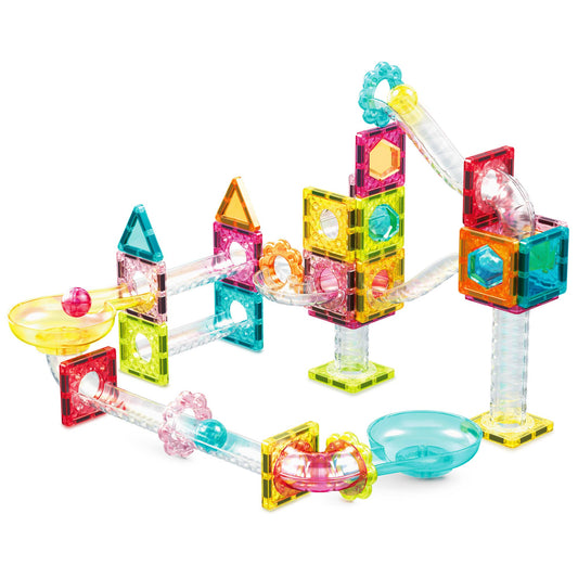 60 Piece Mini Magnetic Marble Run Track Set