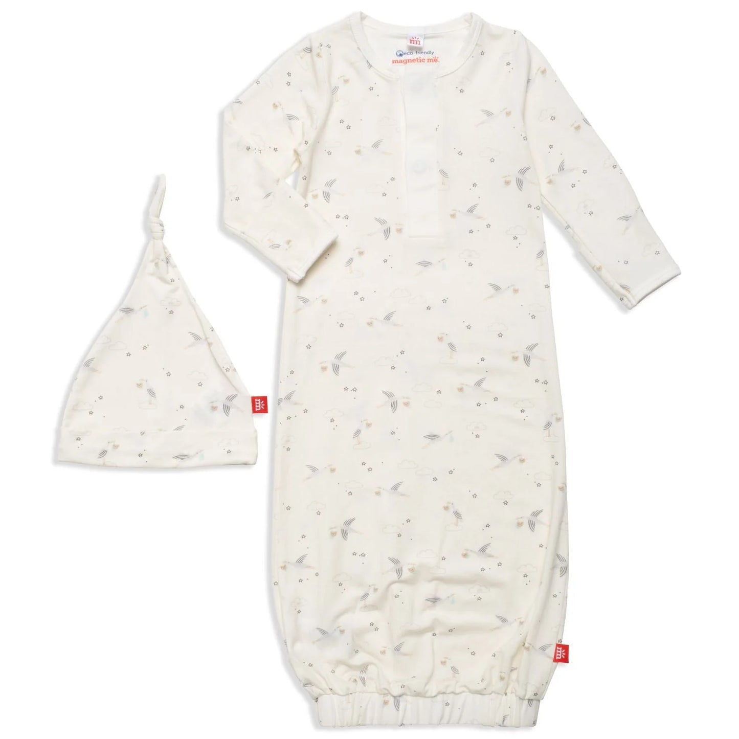 Beary Special Delivery Modal Magnetic Open Bottom Gown + Hat Set