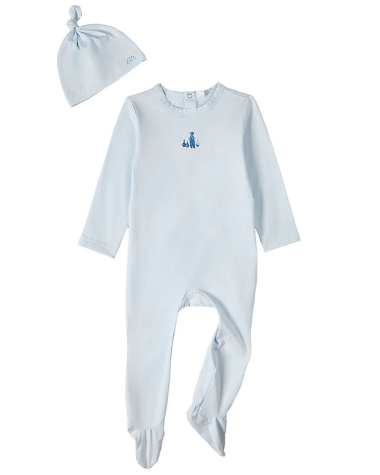 Boy and His Waddling Ducks 2pc Footie set - Pearl