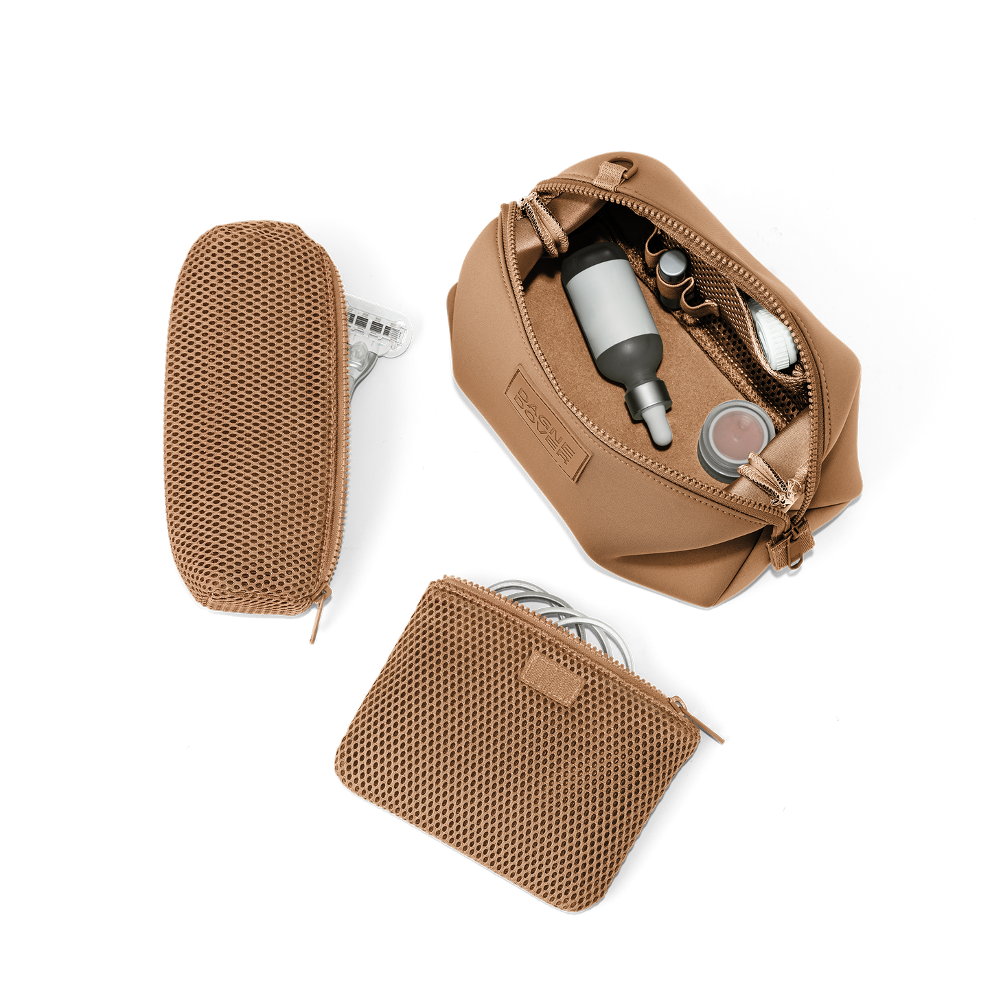 Dagne Dover Hunter Toiletry Bag in Camel-Large