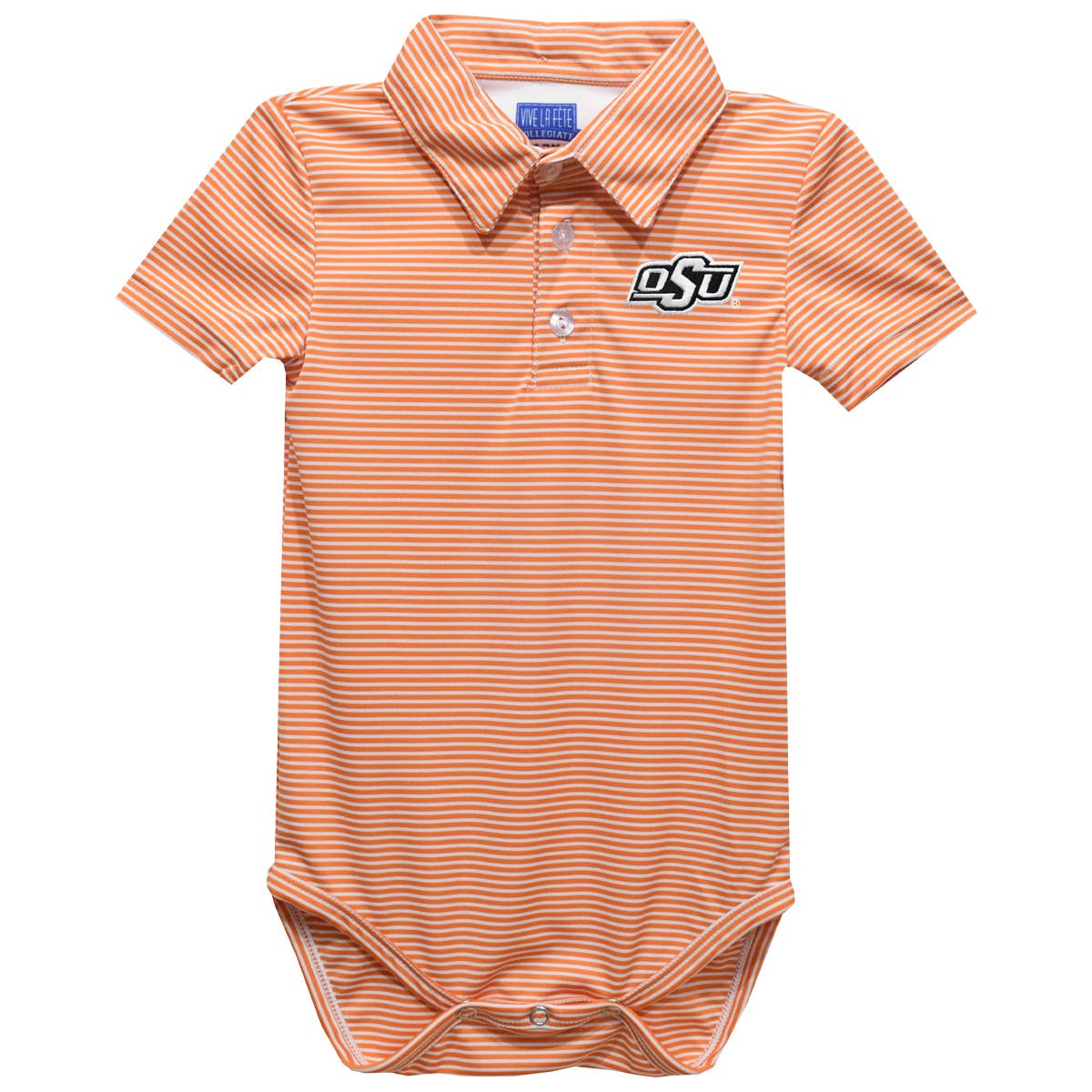 Oklahoma State Cowboys Embroidered Orange Stripe Polo Onesie