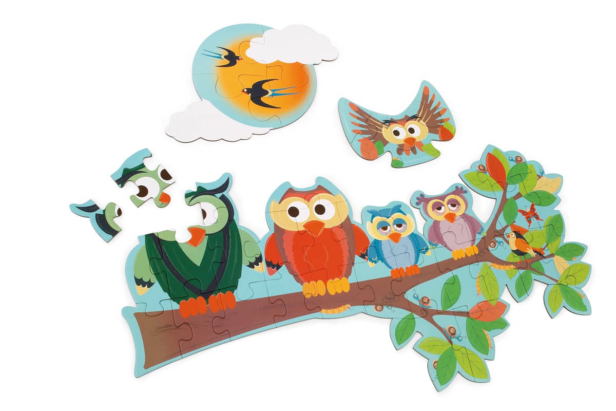 Scratch - Contour Contrast Puzzle OWLS 39 pcs